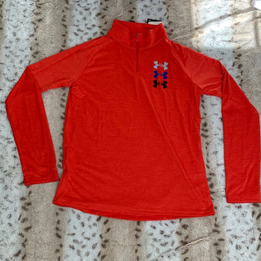 Under Armour Bright Red Long Sleeve Quarter-zip